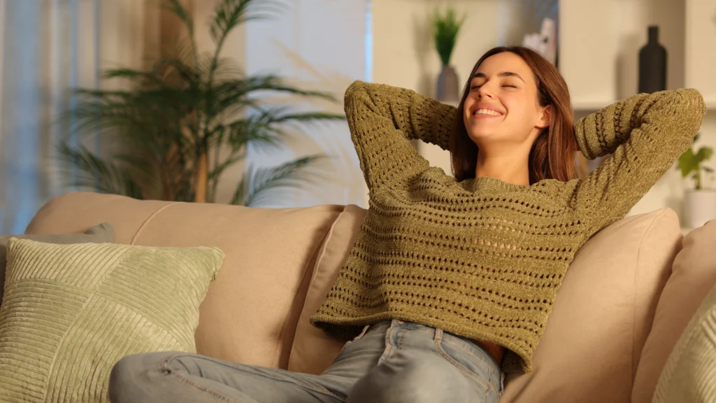 Woman Looking Relieved