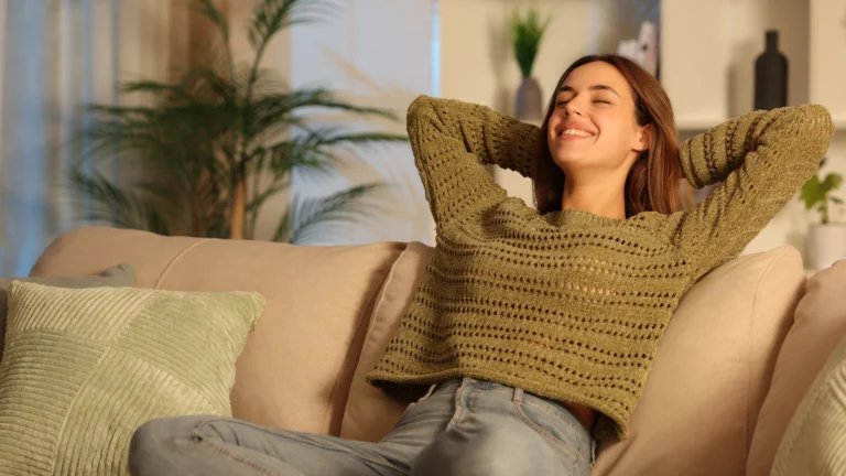 Woman Looking Relieved